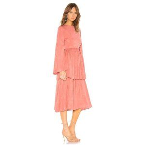 Tularosa Kennedy Tiered Midi Dress in Dusty Rose Size M
